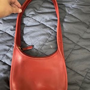 Rare vintage red ergo coach shoulder bag
